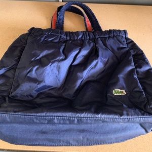 Vintage LACOSTE navy nylon tote